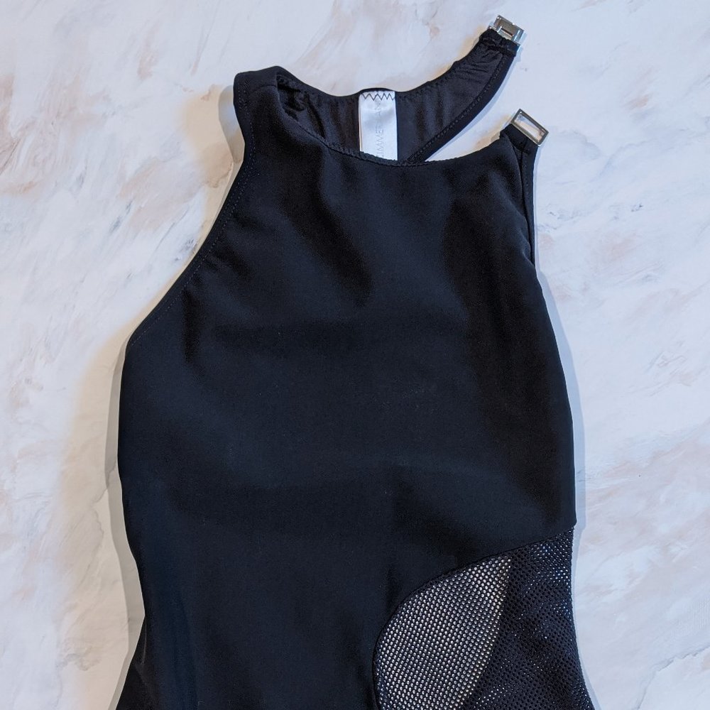 ZIMMERMANN Black Mesh Cut-Out One-Piece Swimsuit